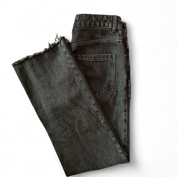 Zara High Waist Black Wide Leg Denim Jeans US6 EU38 - Picture 1 of 7